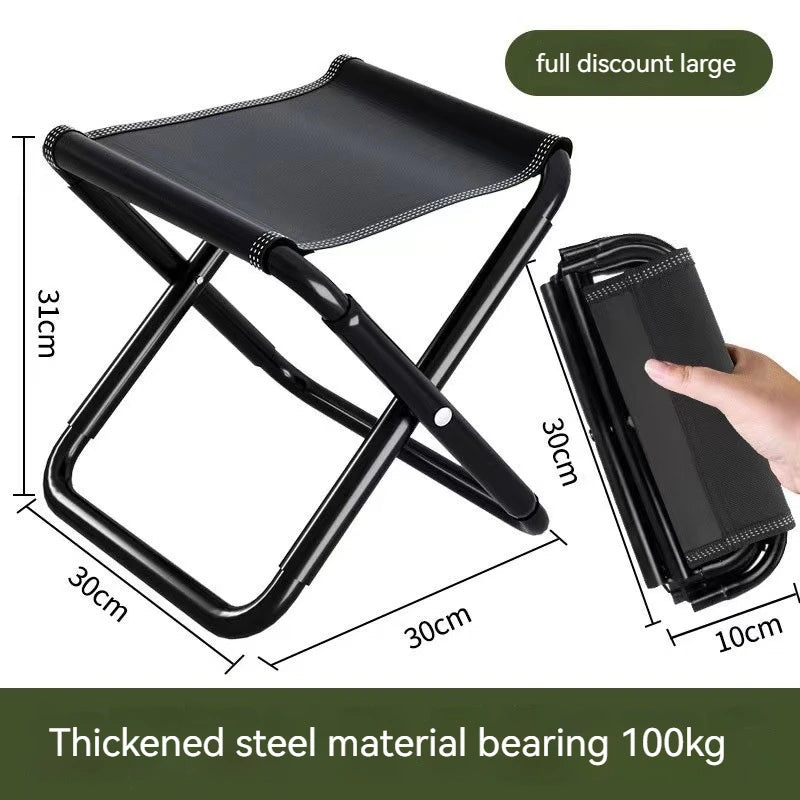 Outdoor Chair Camping Portable Folding Aluminum Foldable Fishing Chair Stool Seat Hiking Tools Picnic Camping Stool MIni Storage