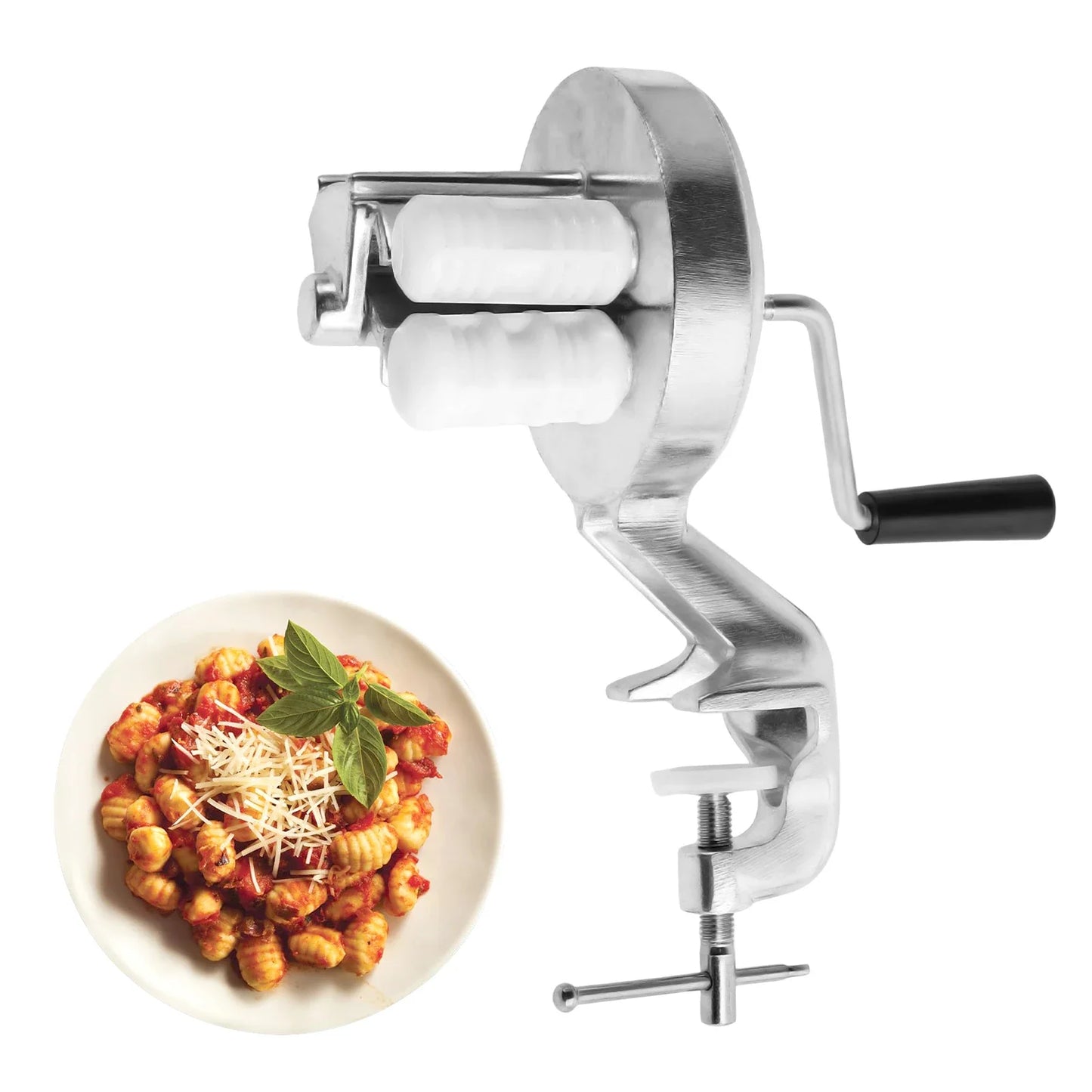 Manual Macaroni Maker Aluminum Alloy Noodle Maker Portable Hand Cranked Pasta Maker Machine For Making Italian Pasta Noodles