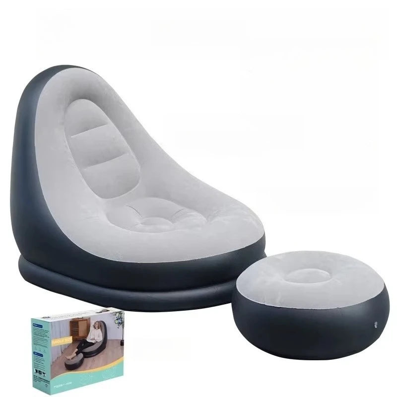 Thickened Lazy Inflatable Sofa, Foldable Outdoor Sofa, Combination with Pedals, Lazy Sofa with Electric Pump