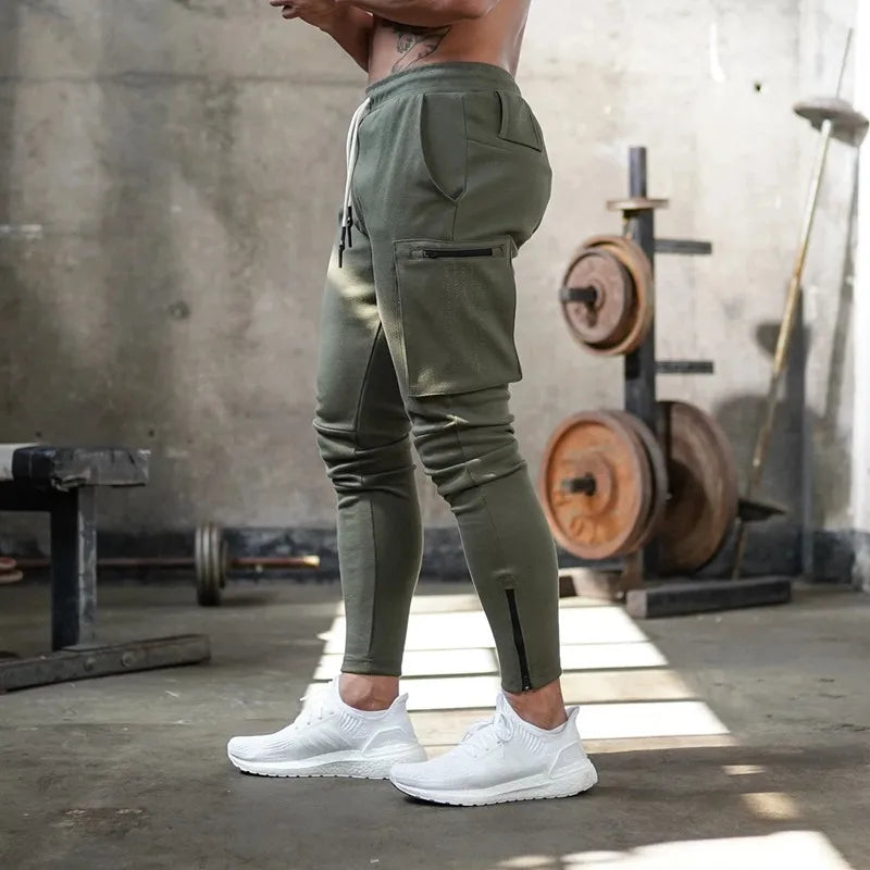Men's Work Pants Are Sporty Lightweight Elastic Breathablepersonalizedquick Drying Outdoor Fitnessrunning Training, Multi Pocket