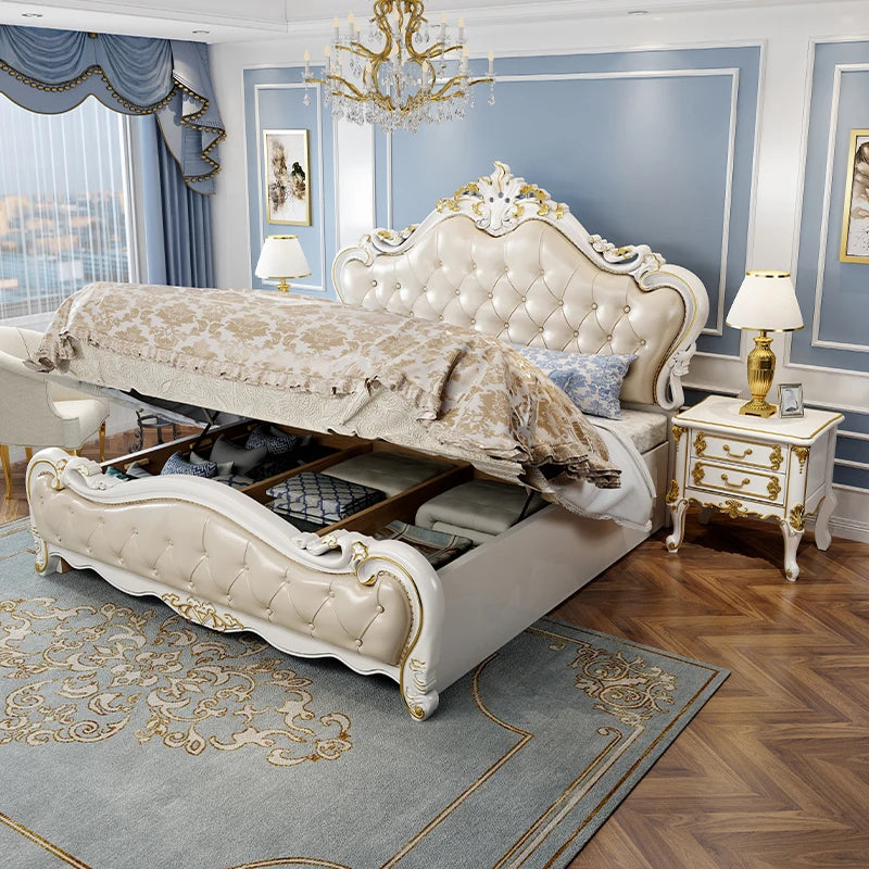 Style European Double Bed Aesthetic Minimalist Luxury Modern Double Bed Frames Adjustable Camas Matrimoniales Furniture Home