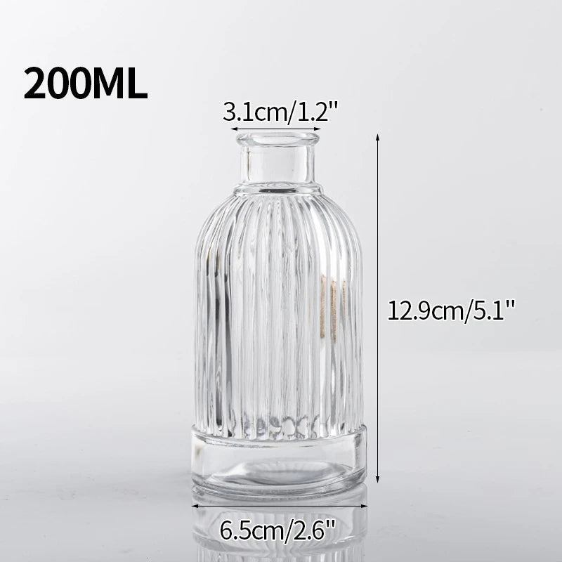 Clear Glass Vase Modern Decorative Small Flowers Vases Minimalist Floral Vases Aesthetic Home Decor Wedding Table Centerpieces
