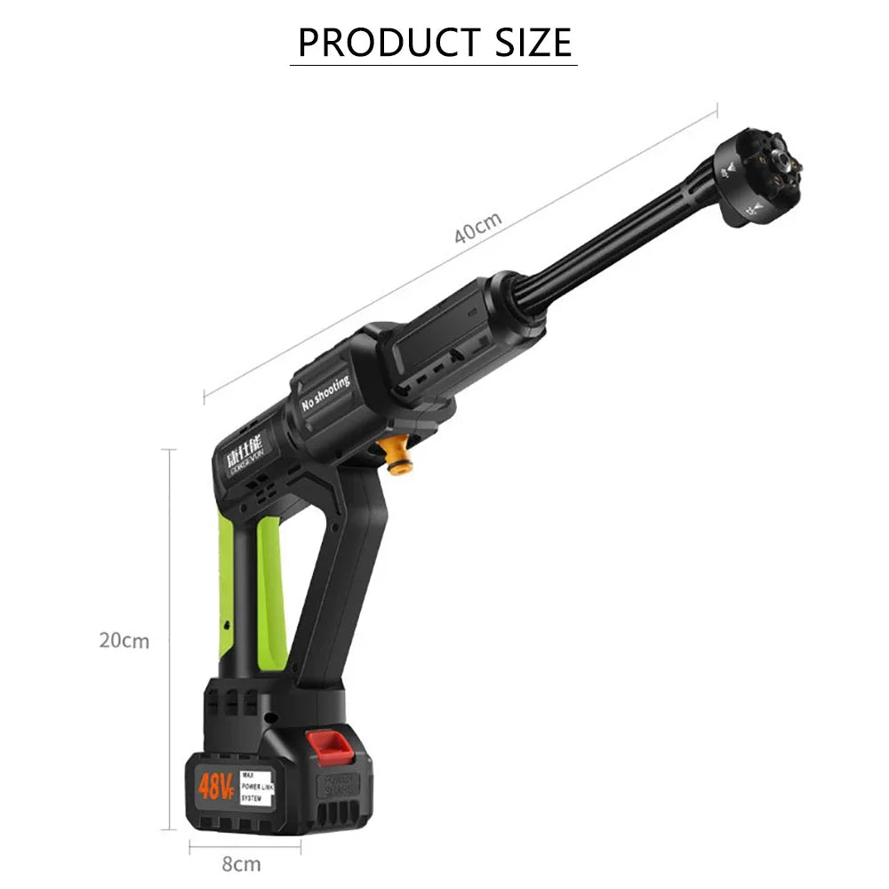 Wireless Electric Car Washer High Pressure Car Washing Machine with Lithium Battery Portable Water Gun Kit for Garden Watering