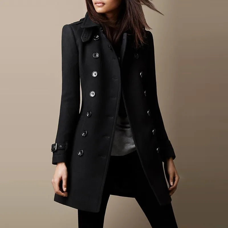 Autumn and Winter Double-breasted Casual Jacket Women's Clothing