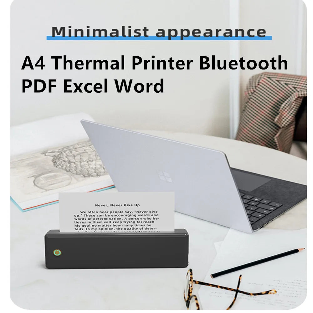 Portable A4 Thermal Printer Inkless Bluetooth Photo PDF Document Printer Memo Note Tattoo Print Wireless Tattoo Stencil Printer