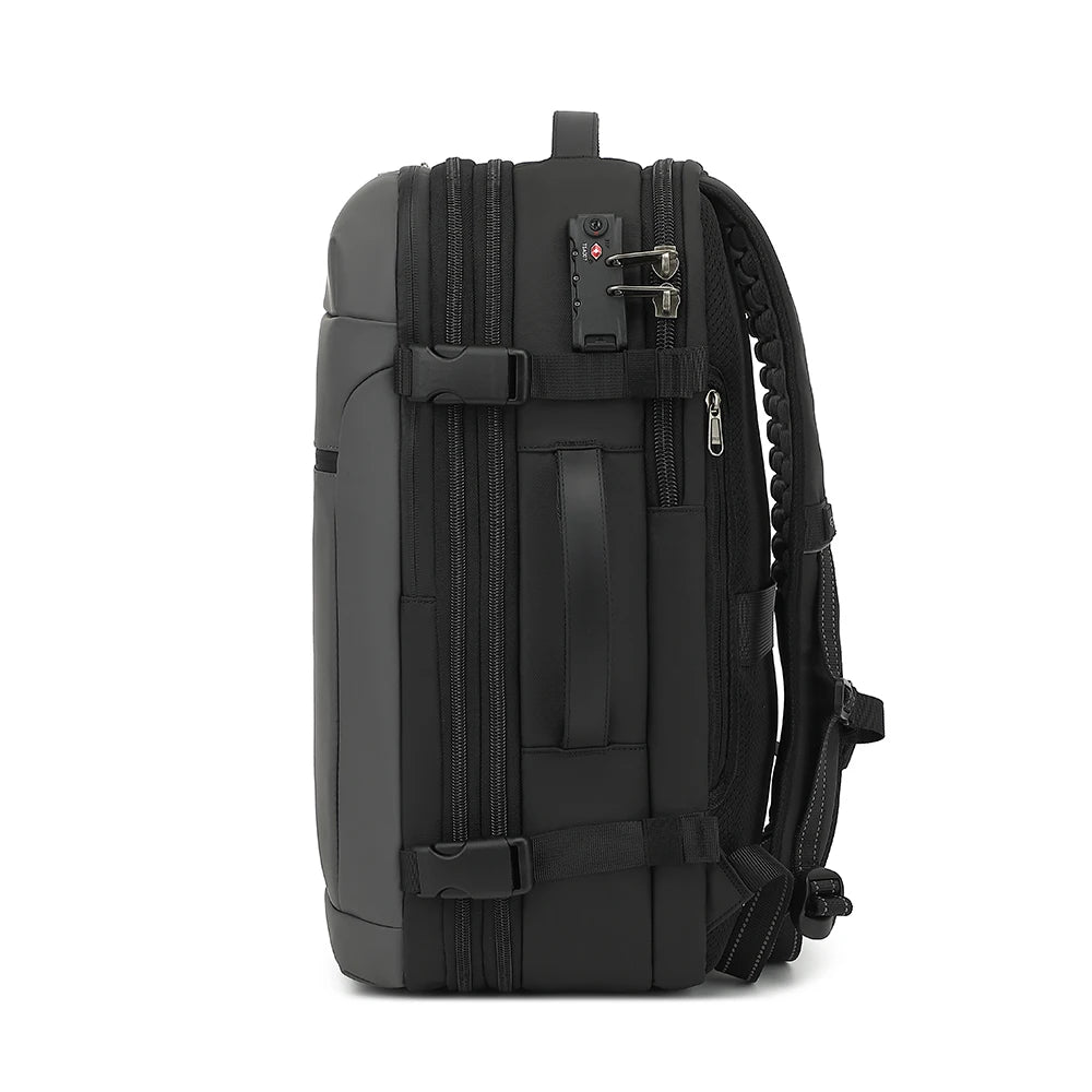 POSO Anti-theft Men Backpack For 17.3 inch Laptop 60 L Vacuum Compression Travel Storage Bag Large Waterproof Oxdord 180 ° Open