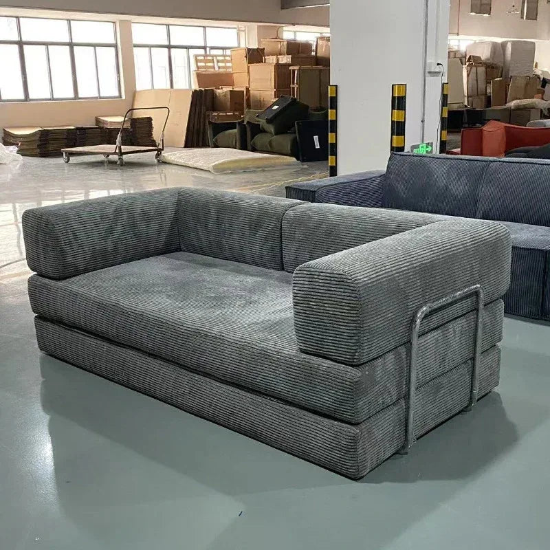 Italian Minimalist Retro High-end Corduroy Living Room Sofa, Compressed Sofa,Sofa Bed, Foldable, Washable, Customizable
