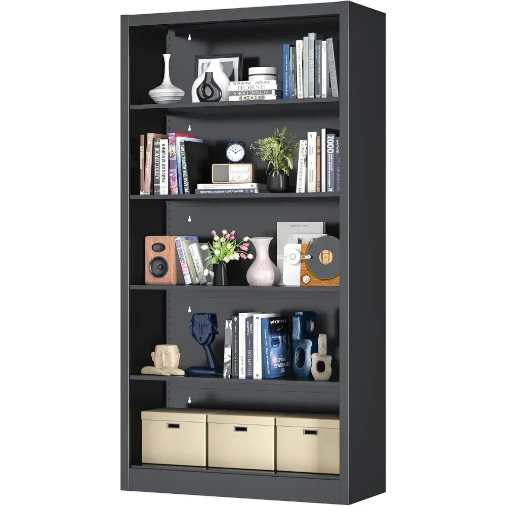 Book Shelf, 14" Deep Bookshelves Cases for Books, Garage Kit, CDs, Decor, 66" Tall Bookcase for Home Office Library Living Room