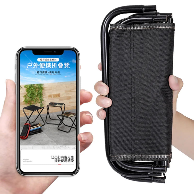 Outdoor Chair Camping Portable Folding Aluminum Foldable Fishing Chair Stool Seat Hiking Tools Picnic Camping Stool MIni Storage