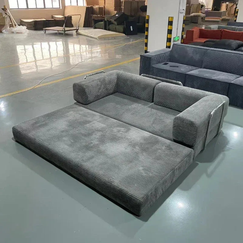 Italian Minimalist Retro High-end Corduroy Living Room Sofa, Compressed Sofa,Sofa Bed, Foldable, Washable, Customizable