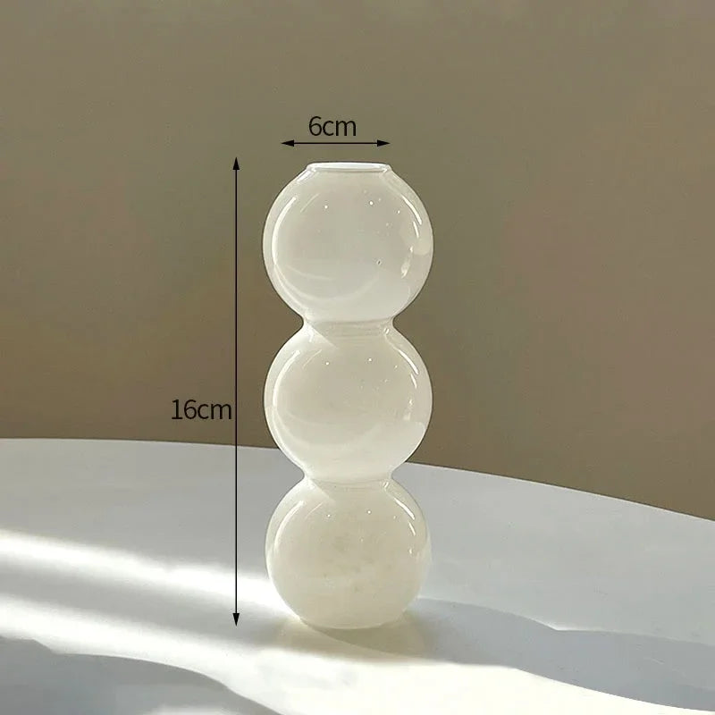 Nordic Glass Bubble Vases Hydroponic Flower Vase Creative Spherical Flower Vases Stained Bubble Glass Vase Home Office Decor