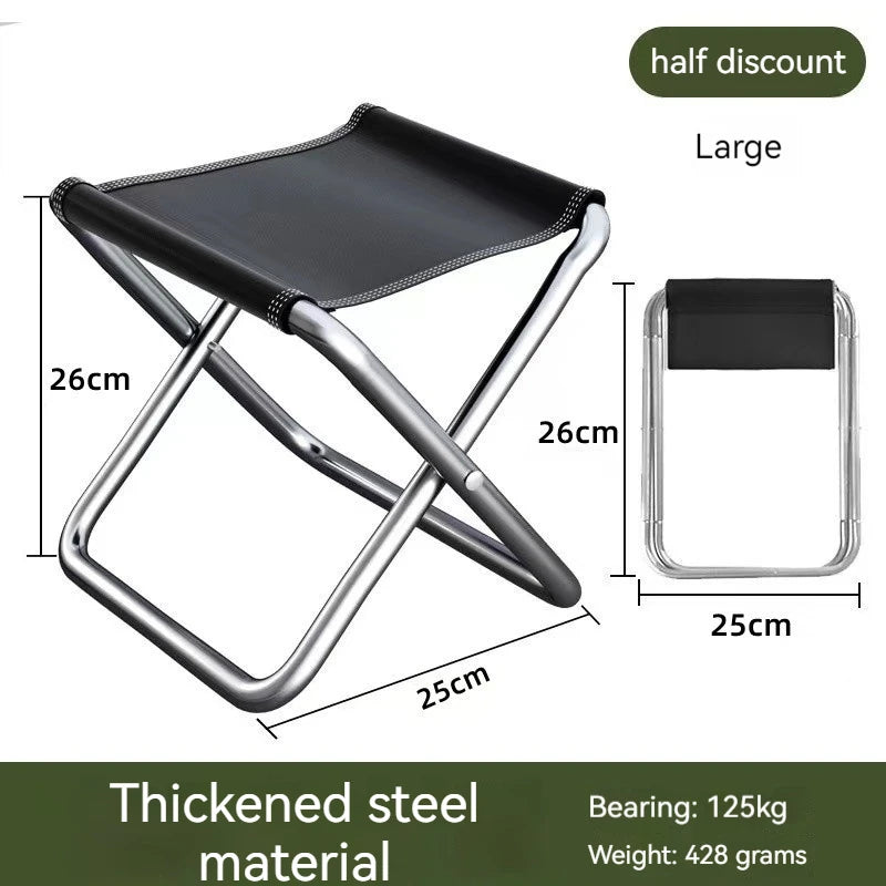 Outdoor Chair Camping Portable Folding Aluminum Foldable Fishing Chair Stool Seat Hiking Tools Picnic Camping Stool MIni Storage