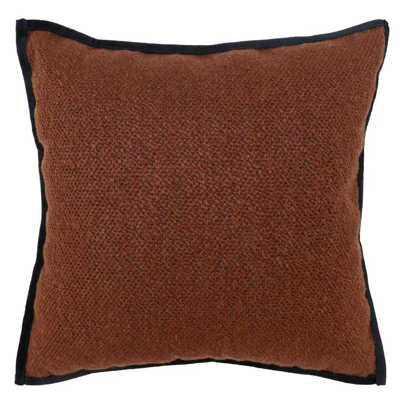 Modern Luxury Living Room Sofa Cushion Cover Decorative Pillowcase Woven with Orange Leather Home Decor Pillow Cover 45x45cm