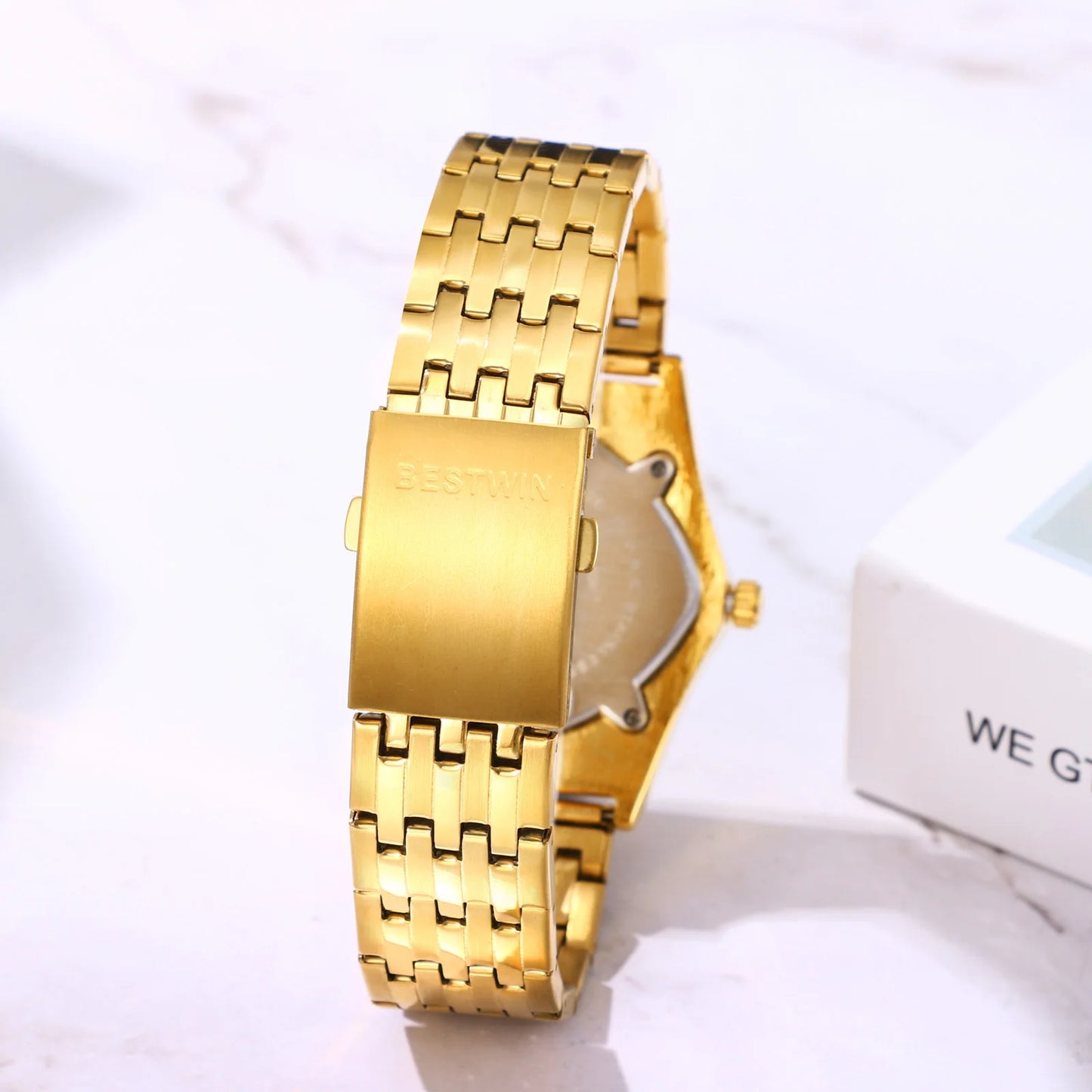 LANCARDO Men's Watch Triangle Dial Stainless Steel Waterproof Strap Quartz Watch Bar Diamond Scale Calendar Available