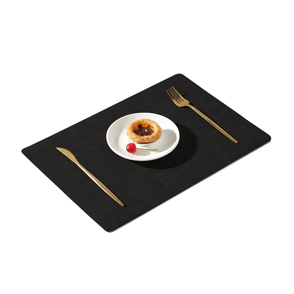 Faux Leather Place Meal Pad Placemats,Dual Sided Dining Table Square Non-Slip Heatproo Waterproof Washable Table Mats.Wholesale