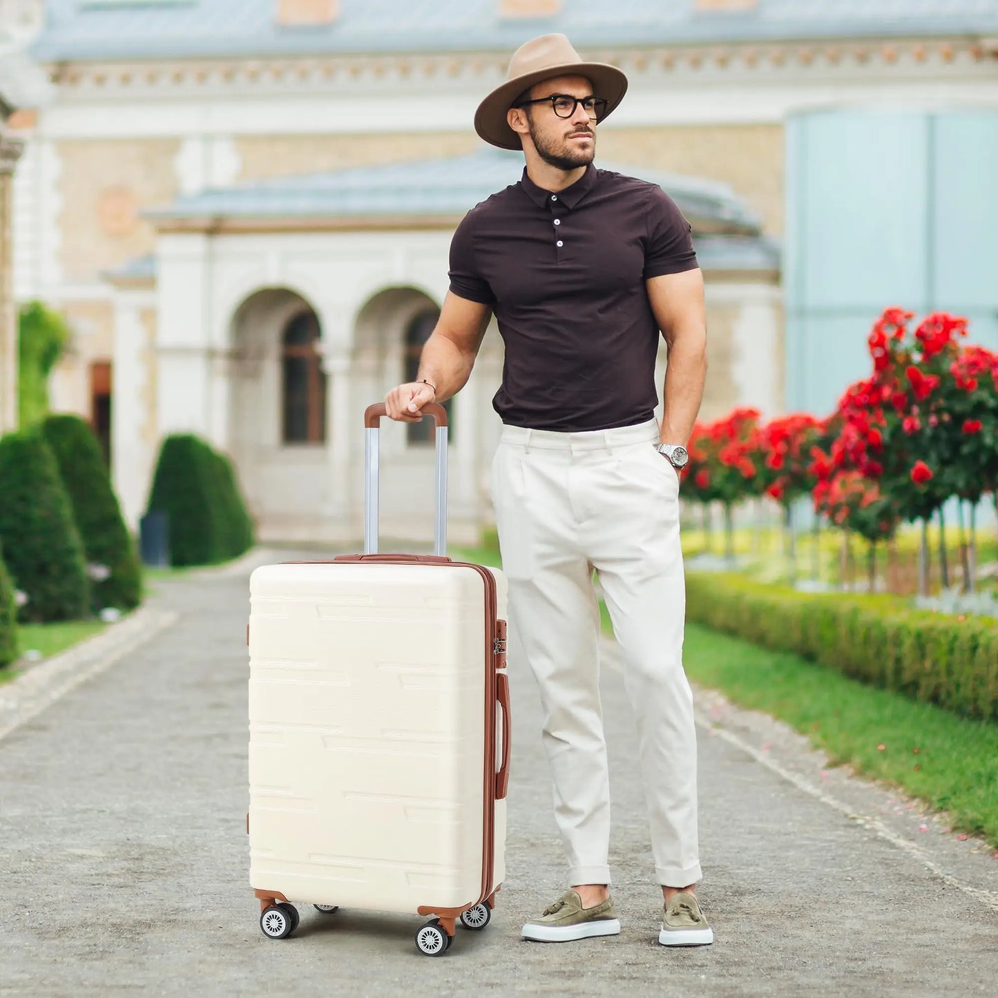 Travel Luggage Trolley Luggage 28 Inch Trolley Suitcase Carry-On Expandable Lightweight Suitcase ABS Hard Case with TSA Lock