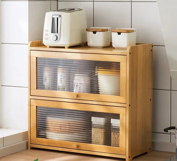 Kitchen Shelf Spice Dish Storage Rack Microwave Countertop Multi-Layer Storage Cabinet Supplies