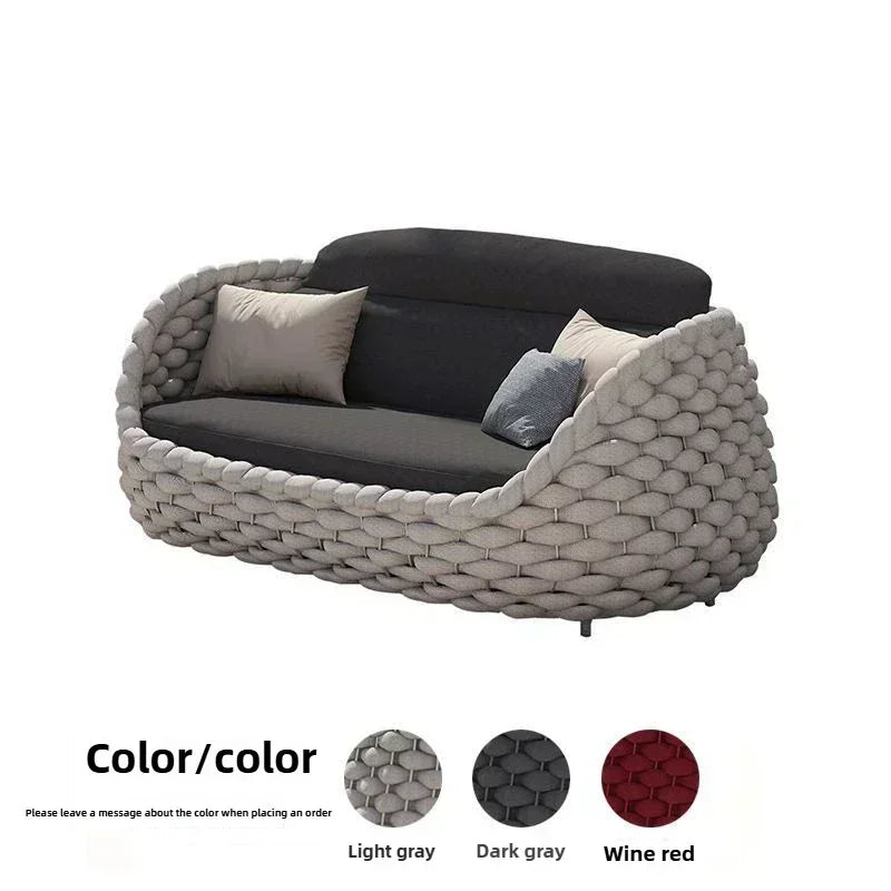 Outdoor Sofa Combination Double Chair Set Courtyard Terrace Villa Balcony LivingRoom Leisure Furniture All-Weather Patio Seating