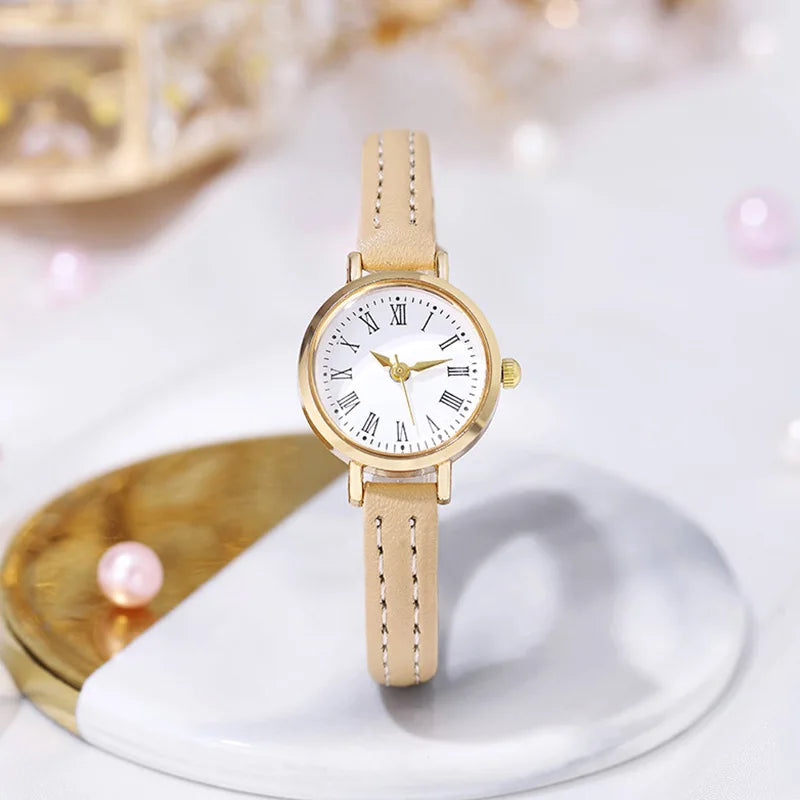 Women Watches Fashion Small Roma Dial Ladies Leather Band Quartz Watch Reloj Mujer Girls Clock Gift