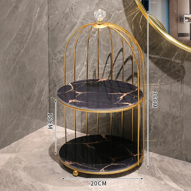 Bathroom birdcage storage rack washbasin dressing table desktop storage box cosmetics and skincare products storage rack shelf