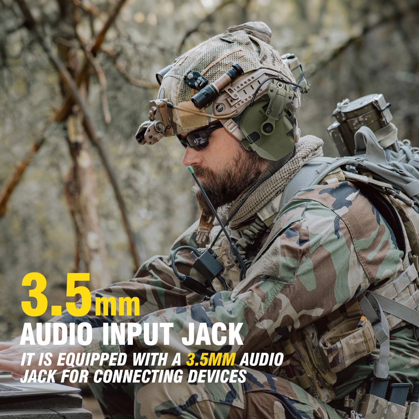 Active Helmet Mounted Earmuffs For Shooting Electronic Hearing Protection Ear Protect Noise Reduction Active Hunting Headphone