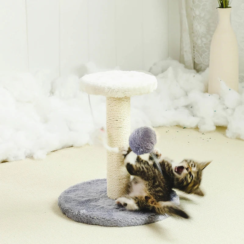 Cat Tree Tower, Cat Scratching Post with Interactive Ball Toys and Plush Mouse for Kitty Cat Play Tower Activity Centre for Play