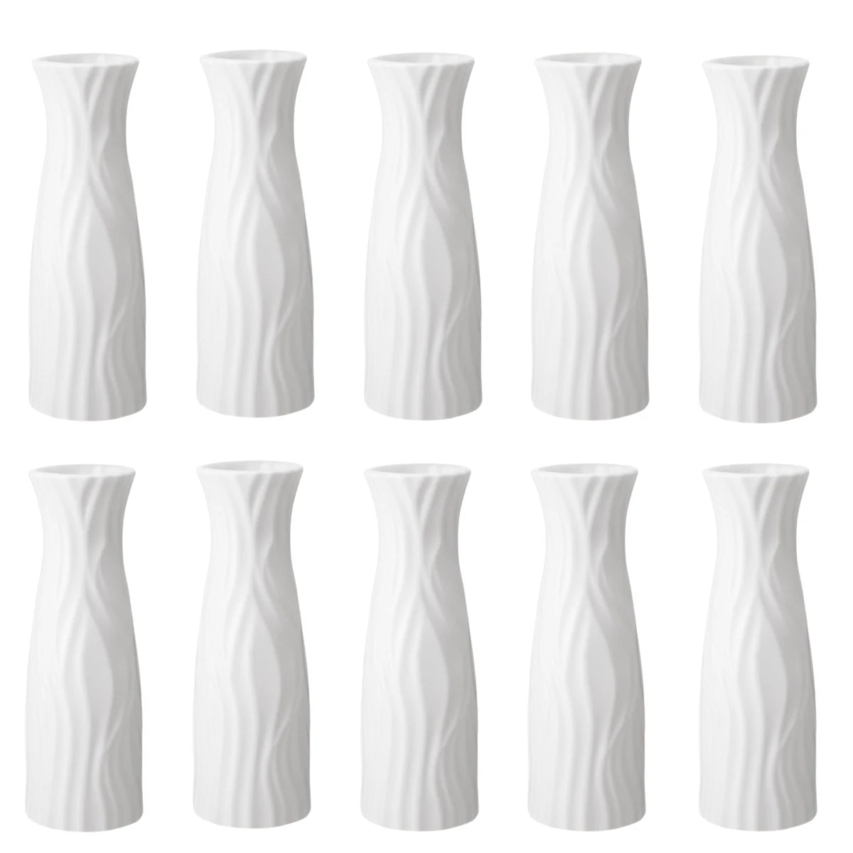 6-20Pack Plastic Flower Vases Bulk Small Nordic Floral Vases Unbreakable Bud Vase for Table Centerpiece Wedding Party Decor