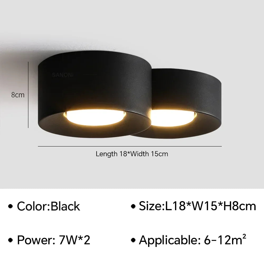 LED Ceiling Mounted Lights for Living Room Bedroom Hallway Corridor Modern Nordic Cylinder Minimalism Indoor Home Decoration