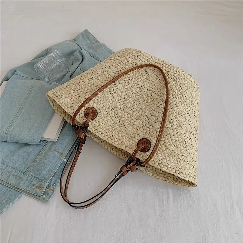 Handmade Women's Handbags big Woven Female Shoulder Bag Summer Straw Beach Bags Shopper Baskets Bohemian Rattan Tote Bag