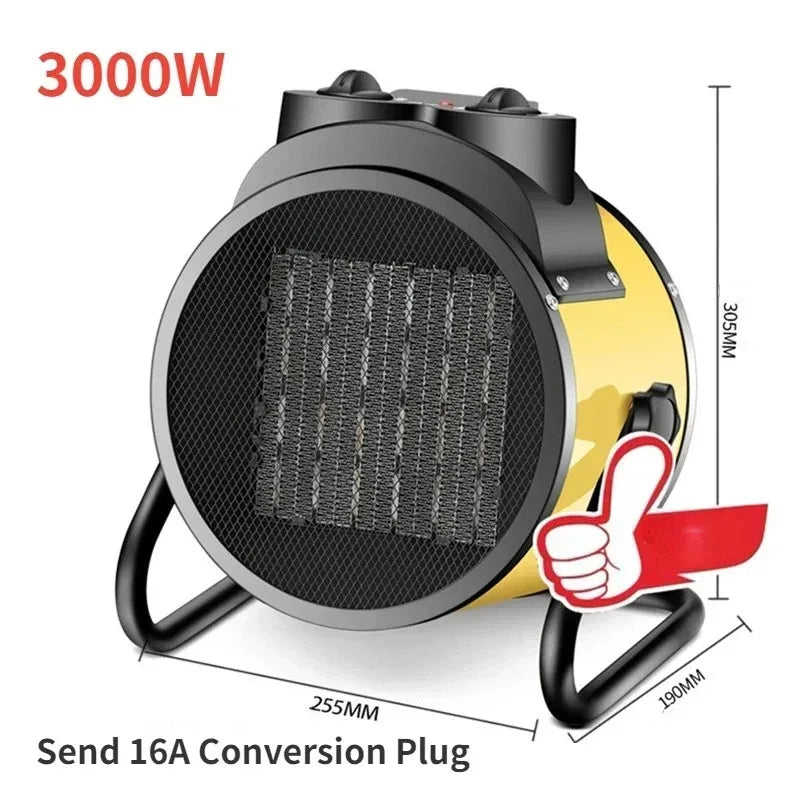 Electric Heater 3000W Thermostat Fast Heat 2000W 3 Gear Adjust Air Warmer Radiator Room Heater Overheat Protection Home Warmer