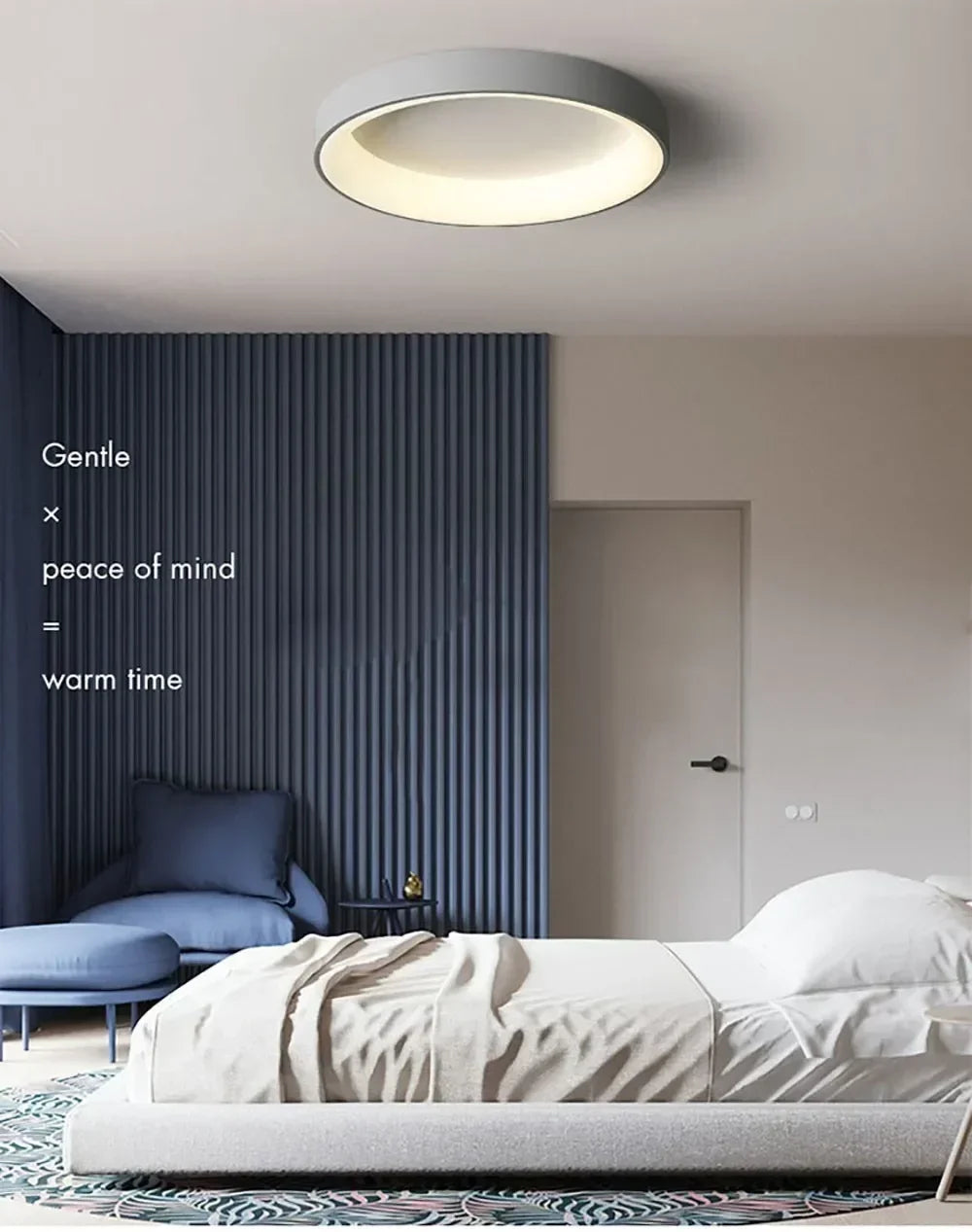 LED Modern Round Ceiling Lights 30/40/50/60 White Gray Home Decor Lamps For Bedroom Living Room Study Dining Rooms Light Lusters