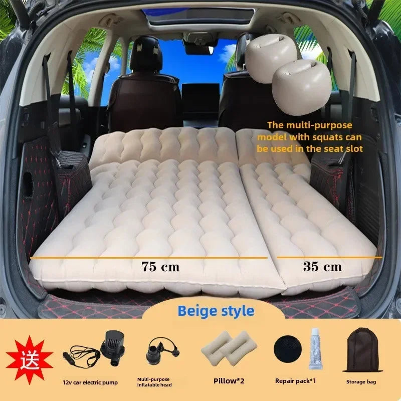 Airbed Household Outdoor Single Double Air Bed Thickened Folding Inflatable Convenient Mattress Sleep Rest for Car SUV Travel