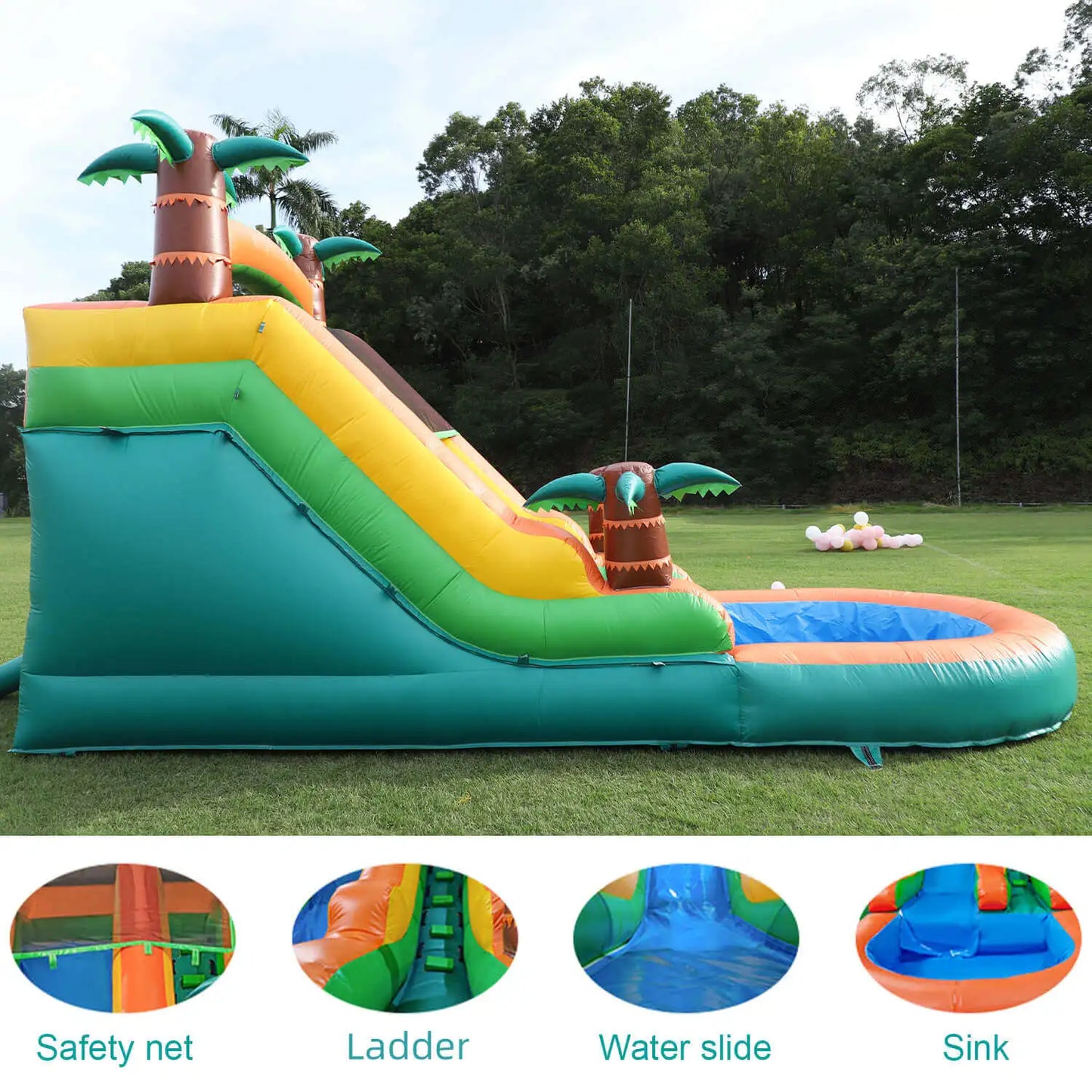 Inflatable pool Inflatable Summer Outdoor Air Bounce Water amusement Play Equipment Inflatble Water Double Slide Bubble Ball