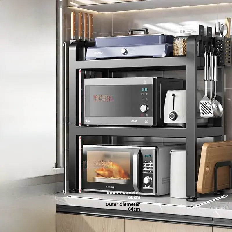 Kitchen Microwave Oven Ra Multi-Functional Home Countertop Rice Cooker Oven Storage Support Exble Organization elf