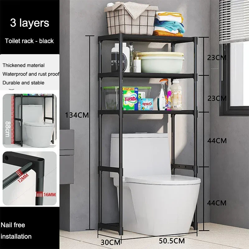 Bathroom Washing Machine Storage Rack Bathroom Storage Rack Over Toilet Shelf Multilayer Space Saver Organizer Multi-Functional