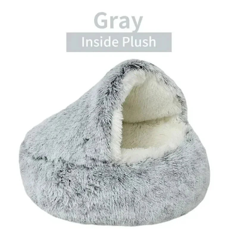 Semi Enclosed Pet Sleep Bags Long Round Cat Cushion Soft Plush 2 In 1 Warms Cats Beds Simple Comfort Warm Puppy Sleeping Nest