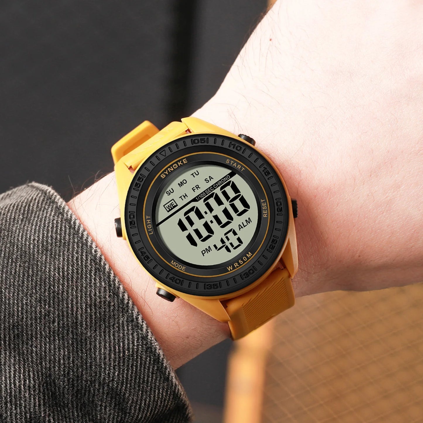 Watches for Men, Ultra-Thin Mens Digital Watch with Stopwatch Alarm LED Backlight Display Waterproof Minimalist Watch for Men