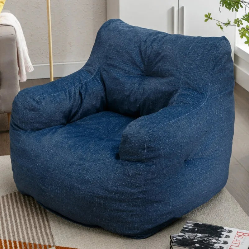 Soft Teddy Fabric Bean Bag Chair Memory Foam Filled Ergonomic No-Assembly Ideal for Living Room Home Furniture Bean Bag Sofas