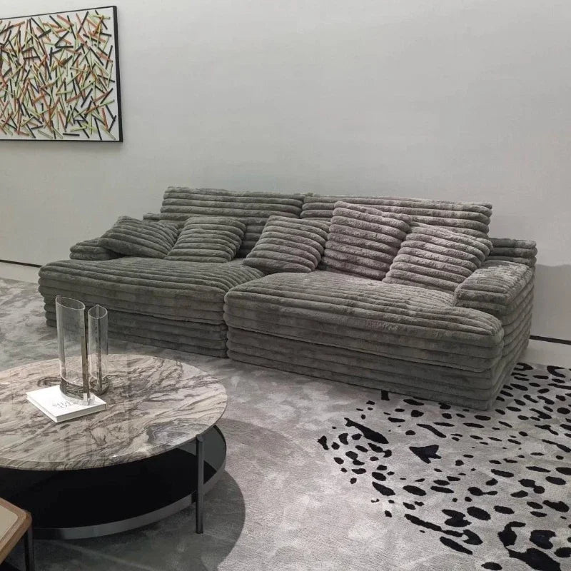 Customizable Italian Minimalist Velvet Sofa Bed French Fabric Lazy Living Room Puffs Bedroom