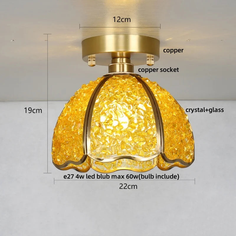 IWHD Home Lighting LED Ceiling Lights Dining Room Aisle Corridor Nordic Modern Glass Crystal Ceiling Lamp Luminaires Plafonnier