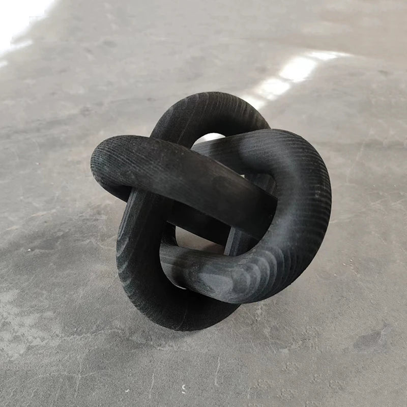 Wood Knot Decor Wood Chain Link Decor Shelf Decor Hand Carved Coffee Table Modern Farmhouse Boho Rustic Decor Simple