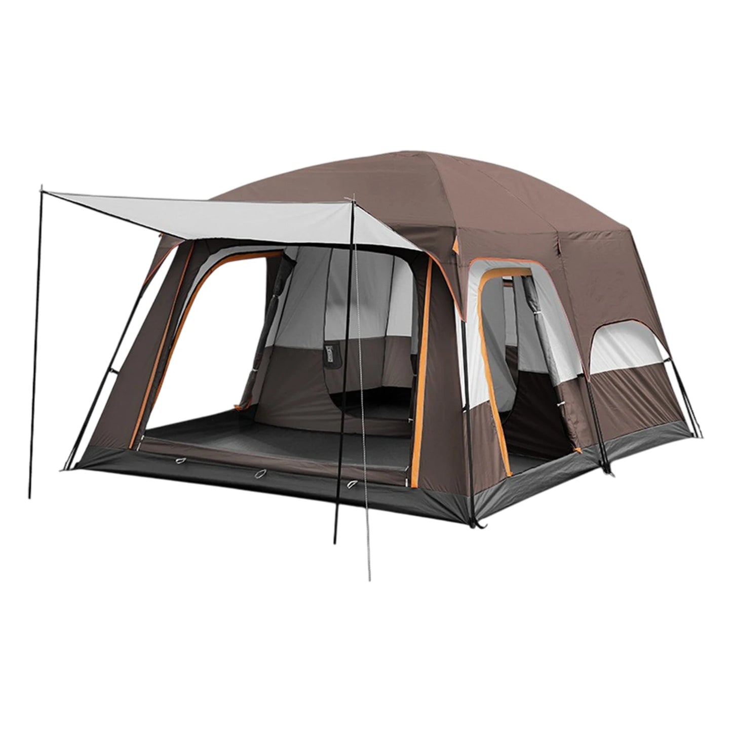 10 Person Camping Tent, Waterproof Windproof Sun Protection, 210D Oxford Fabric, 3 Season, Lightweight, 2 Room 1 Living Room