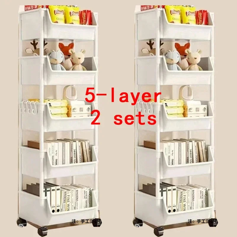 1/2 Set Trolley Bookshelf Kitchen Storage Rack Kitchen Corner Narrow Slit Storage Cabinet Bathroom Living Room Home Organizer