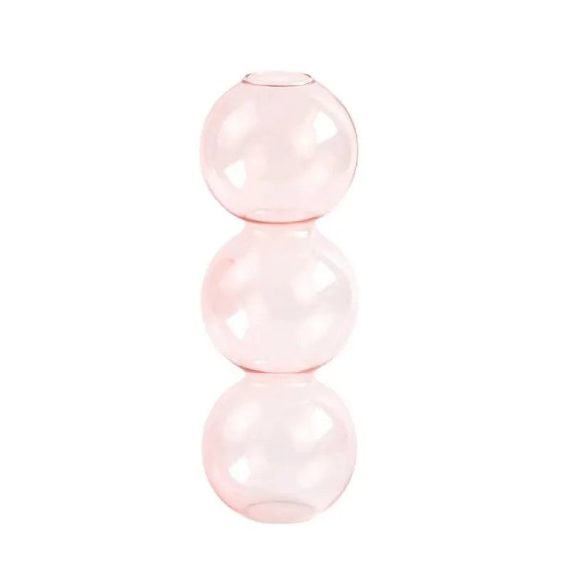 Nordic Glass Bubble Vase - Clear Hydroponic Planter for Home Desk Decor, Cute Simple Gift Idea & Flower Arrangement Decoration