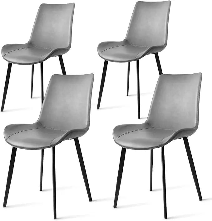 Dining Chairs, Modern PU Leather Dining Room Chair with Sturdy Metal Legs, Upholstered Seat Dinner Chairs Accent Side Chairs