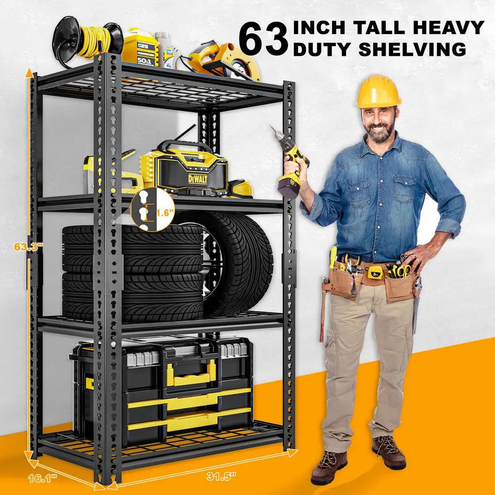 4/5 Tiers Adjustable Heavy Duty Storage Shelving Unit Steel Organizer Wire Rack