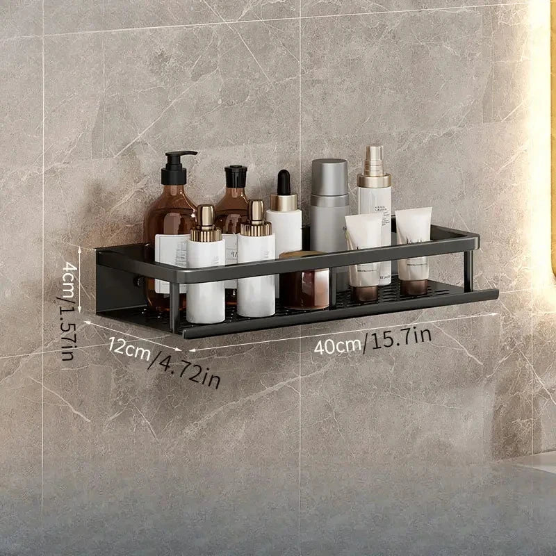 Black Bathroom Shower Room Storage Rack Toiletries Shelf Storage Is Perfect For Bathroom Item Storage