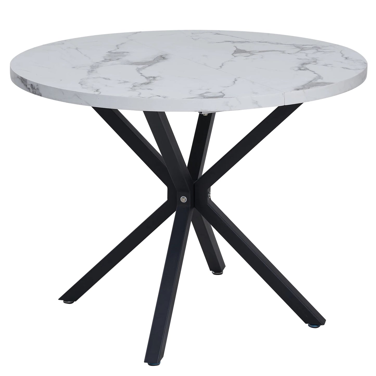 EGOONM Modern Luxury Dining Table Imitation Marble Effect Household Round Dining Table Simple Cafe Tables Home Furniture 100CM