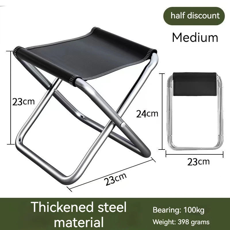 Outdoor Chair Camping Portable Folding Aluminum Foldable Fishing Chair Stool Seat Hiking Tools Picnic Camping Stool MIni Storage