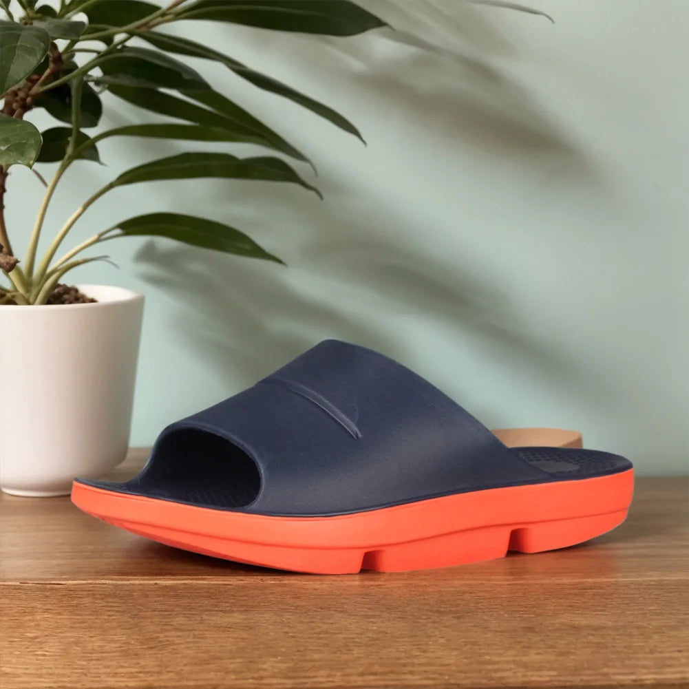 Mens Sport Recovery Sandals Arch Support Plantar Fasciitis Thick Cushion Slides Non-Slip Summer Beach Sandals for Indoor Outdoor